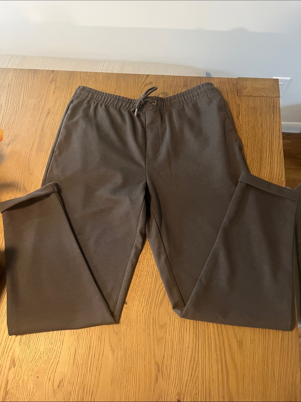 Zara Mens EASY CARE JOGGER WAIST Pants Dark Kaki